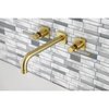 Kingston Brass KS6027DKL Wall Mount Tub Faucet, Brushed Brass KS6027DKL